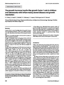 The growth hormone insulinlike growth factor 1 axis in ...