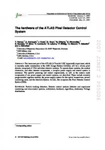 The hardware of the ATLAS Pixel Detector Control System - IOPscience