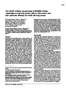 The HDAC inhibitor panobinostat - ORBi