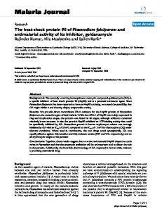 The heat shock protein 90 of Plasmodium falciparum and antimalarial ...