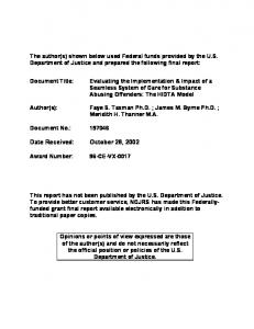 The HIDTA Model - NCJRS