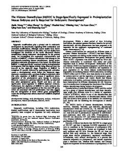 The Histone Demethylase JMJD2C Is Stage-Specifically Expressed in ...