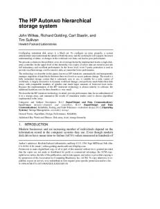 The HP AutoRAID hierarchical storage system - CiteSeerX