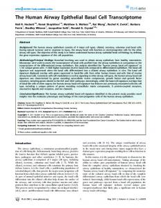 The Human Airway Epithelial Basal Cell Transcriptome - PLOS