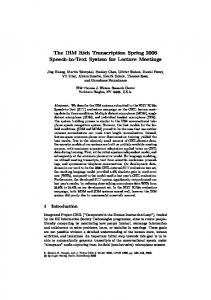 The IBM Rich Transcription Spring 2006 Speech-to ... - Semantic Scholar