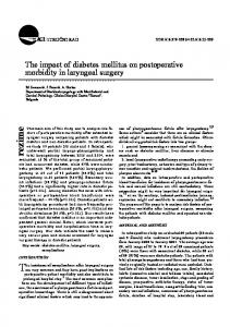 The impact of diabetes mellitus on postoperative morbidity in laryngeal ...