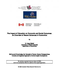 The Impact of Education on Economic and Social Outcomes - CiteSeerX