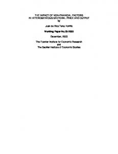 The Impact of Nonfinancial factors in