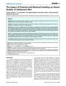 The Impact of Paternal and Maternal Smoking on ... - Semantic Scholar