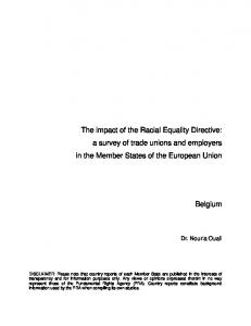 The impact of the Racial Equality Directive - European Union Agency ...