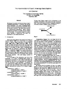 The Implementation of Expert, Knowledge-Based Systems - ijcai