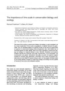 The importance of time scale in conservation biology and ecology