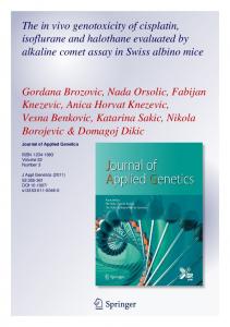 The in vivo genotoxicity of cisplatin, isoflurane and halothane ...