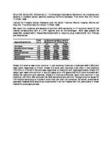 the incidence and severity in prostate cancer patients ...