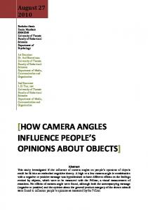 The Influence of Camera Angles