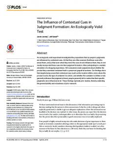 The Influence of Contextual Cues in Judgment