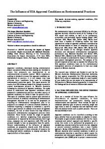 The Influence of EIA Approval Conditions on Environmental Practices