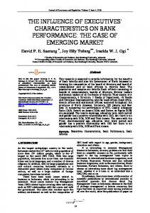 The influence of executives' characteristics on bank