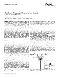 The influence of hygroscopic movement on seed dispersal in Daucus ...