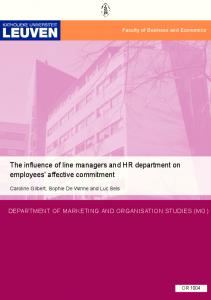 The influence of line managers and HR department on ... - Lirias