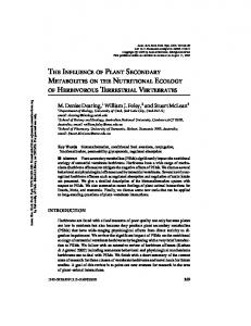 the influence of plant secondary metabolites on the ... - Utah Biology