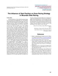 The Influence of Start Position on Even-Pacing ...