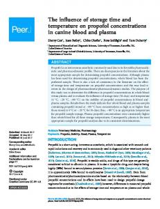 The influence of storage time and temperature on propofol ... - PeerJ