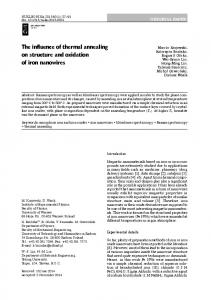 The influence of thermal annealing on structure and ... - Nukleonika