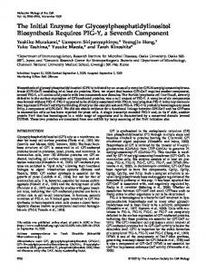 The Initial Enzyme for Glycosylphosphatidylinositol