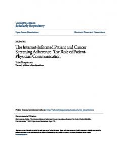 The Internet-Informed Patient and Cancer Screening Adherence: The ...