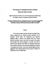 The Interplay of Topological Surface and Bulk Electronic States in ...