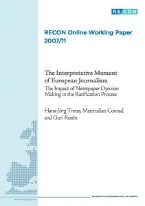 The interpretative moment of European journalism - The impact ... - CSIC
