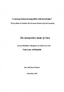 The interpretive study of Java