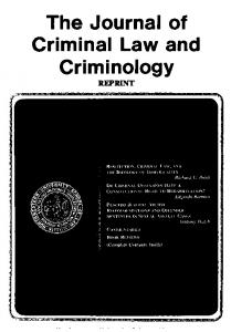 The Journal of Criminal Law and Criminology - SSRN papers