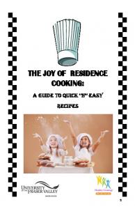 THE JOY OF RESIDENCE COOKING: