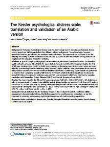 The Kessler psychological distress scale