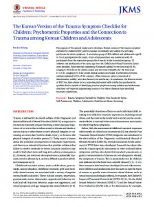 The Korean Version of the Trauma Symptom Checklist for Children ...