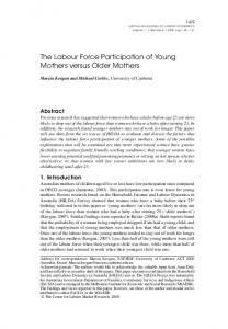 The Labour Force Participation of Young Mothers versus Older Mothers