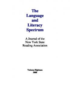 The Language and Literacy Spectrum - New York State Reading ...