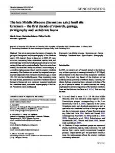 The late Middle Miocene - Springer Link