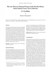 The Late Miocene Mammal Faunas of the Mytilinii Basin, Samos ...