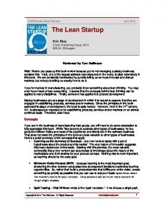 The Lean Startup, Eric Ries - BPTrends