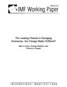 The Lending Channel in Emerging Economies - SSRN papers