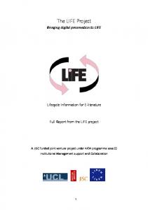 The LIFE Project - UCL Discovery