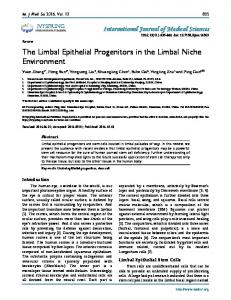 The Limbal Epithelial Progenitors in the Limbal Niche Environment