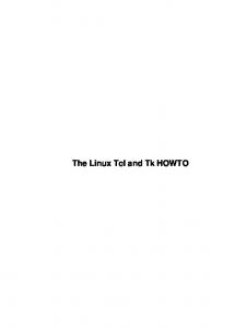 The Linux Tcl and Tk HOWTO