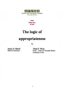 The logic of appropriateness