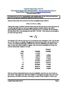 The Logistic Regression Model