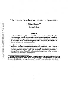 The Lorentz Force Law and Spacetime Symmetries