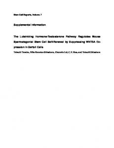 The Luteinizing Hormone-Testosterone Pathway Regulates Mouse ...